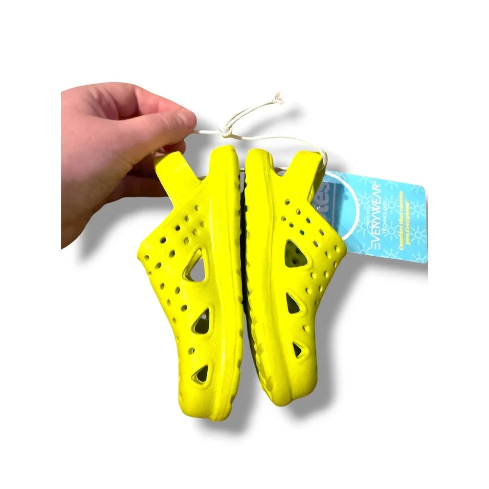 Totes Everywear Clog Sandals‎ Toddler 5-6T Neon Yellow Waterproof Slip On NEW